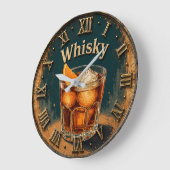 Whisky Glass Bar Decor ラージ壁時計 (傾斜)