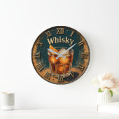 Whisky Glass Bar Decor ラージ壁時計 (ホーム)