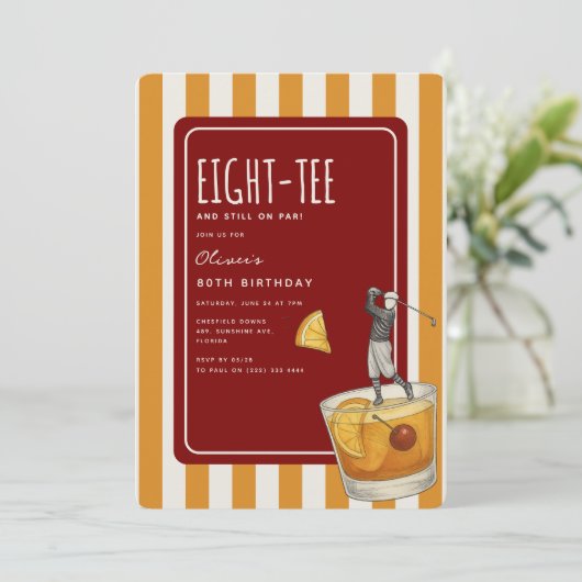 Whisky Golf Themed 80th Birthday 招待状 (スタンド正面)