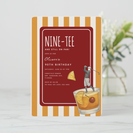 Whisky Golf Themed 90th Birthday 招待状 (スタンド正面)