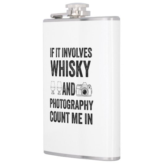 Whisky & Photography - Funny Hobby Design フラスク (左)