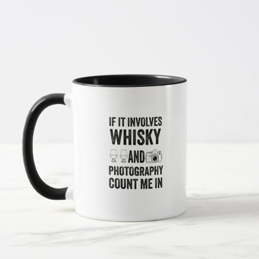 Whisky & Photography - Funny Hobby Design マグカップ (左)