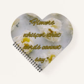 Whisper Flowers Heart Spiral Notebook ノートブック (正面)