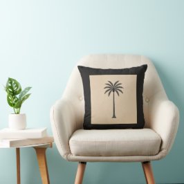 Whisper Fountains Black Palm Cushion クッション