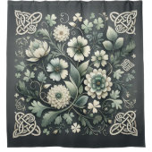 Whispered Clover Knotwork Garden シャワーカーテン (正面)