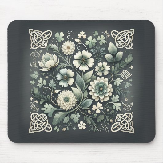 Whispered Clover Knotwork Garden マウスパッド (正面)