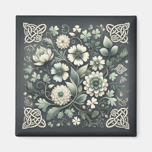 Whispered Clover Knotwork Garden マグネット (正面)