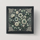 Whispered Clover Knotwork Garden 缶バッジ (正面)