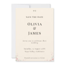 Whispered Petals Elegant Minimalist Save the Date 