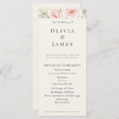 Whispered Petals Elegant Minimalist Wedding  プログラム (正面/裏面)