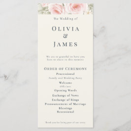 Whispered Petals Elegant Minimalist Wedding  プログラム