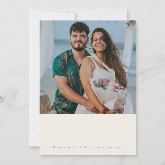 Whispered Petals Minimalist Elegant サンキューカード (裏面)