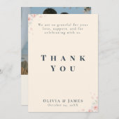 Whispered Petals Minimalist Elegant  サンキューカード (正面/裏面)