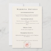 Whispered Petals Minimalist Wedding Details Card 招待状 (正面)