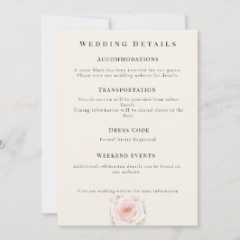 Whispered Petals Minimalist Wedding Details Card 招待状