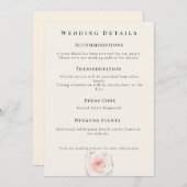 Whispered Petals Minimalist Wedding Details Card 招待状 (正面/裏面)