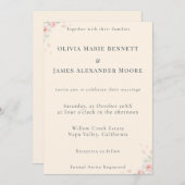 Whispered Petals Minimalist Wedding Invitation サンキューカード (正面/裏面)