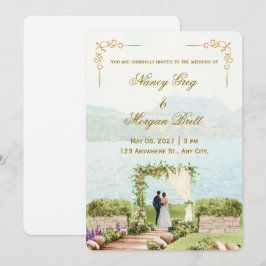 Whispering Botanica Watercolor Wedding Invitation 招待状