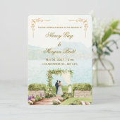 Whispering Botanica Watercolor Wedding Invitation 招待状 (スタンド正面)