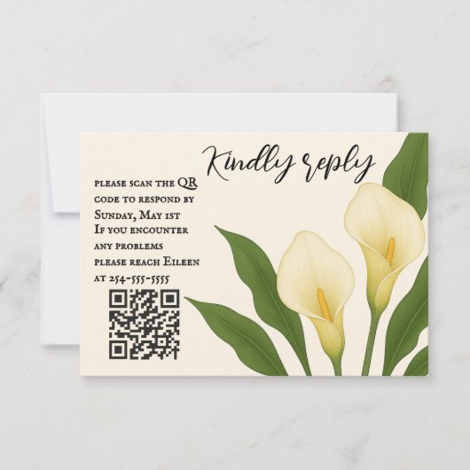 Whispering Callas QR Code RSVP Card (正面)
