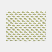 Whispering Leaves Sage フリースブランケット (正面(横))