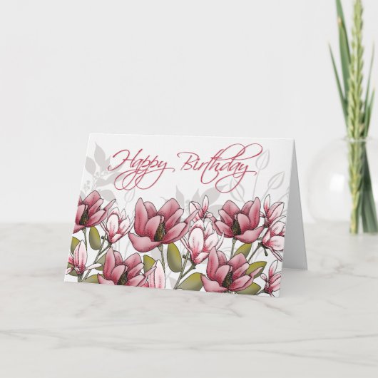 Whispering Magnolia Birthday Card カード (正面)
