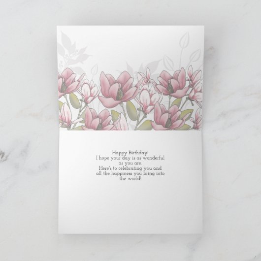 Whispering Magnolia Birthday Card カード (内部)