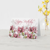Whispering Magnolia Birthday Card カード (黄色い花)