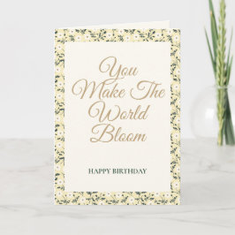 Whispering Meadow - Butter Yellow Floral Border カード