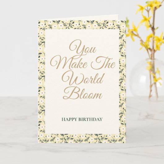 Whispering Meadow - Butter Yellow Floral Border カード (黄色い花)