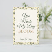 Whispering Meadow - Butter Yellow Floral Border サンキューカード (スタンド正面)