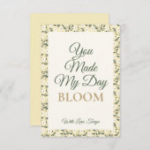 Whispering Meadow - Butter Yellow Floral Border サンキューカード (正面/裏面)