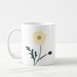 Whispering Meadow - Butter Yellow Floral Decor コーヒーマグカップ