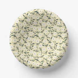 Whispering Meadow - Butter Yellow Floral Pattern ペーパーボウル