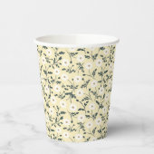 Whispering Meadow - Butter Yellow Floral Pattern 紙コップ (左)