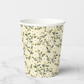Whispering Meadow - Butter Yellow Floral Pattern 紙コップ (右)