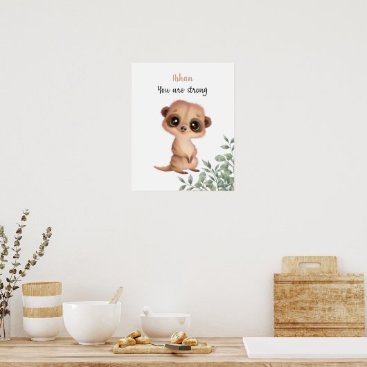 Whispering Meerkat Affirmations Customizable ポスター (キッチン)