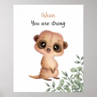 Whispering Meerkat Affirmations Customizable ポスター