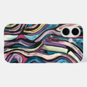 Whispering Tree-Hand Painted Abstract Art Case-Mate iPhoneケース (裏面 (横))