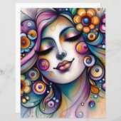 Whispering Whimsical Woman Scrapbook Paper (正面/裏面)