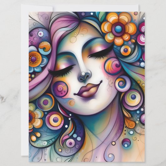 Whispering Whimsical Woman Scrapbook Paper (正面)