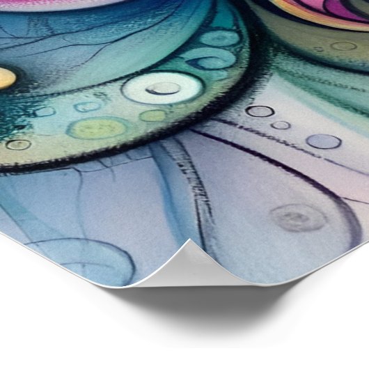 Whispering Whimsical Woman Wall Art ポスター (角)