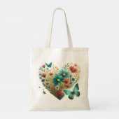 Whispering Wildflower Butterflies Botanical トートバッグ (裏面)