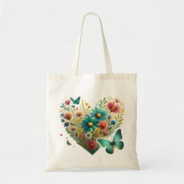 Whispering Wildflower Butterflies Botanical トートバッグ