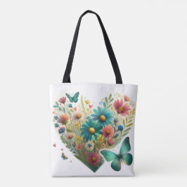 Whispering Wildflower Butterflies Botanical トートバッグ