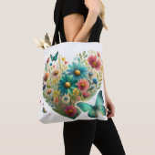 Whispering Wildflower Butterflies Botanical トートバッグ (クローズアップ)