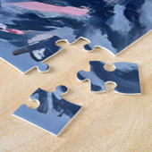 Whispering Winter Peaks Mountain Pastel Pink Sky ジグソーパズル (側面)