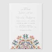 Whispers Lake Swan Lotus Flowers Mandala Wedding ベラム紙招待状 (正面)