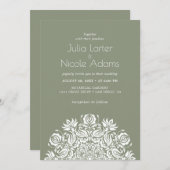 Whispers Lake Swan Lotus Flowers Mandala Wedding 招待状 (正面/裏面)