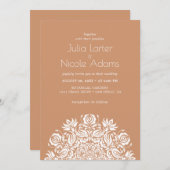 Whispers Lake Swan Lotus Flowers Mandala Wedding 招待状 (正面/裏面)